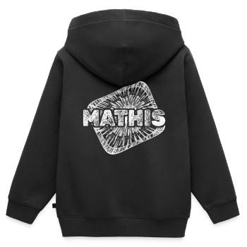 Poussière d’étoile Mathis - Sweat Premium à capuche zippé enfant bio - noir - Dos - AI Model Kid Male (0cm)