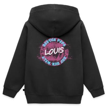 Gift for Louis - Kids Premium Organic Zip-up Hoodie - black - Back - AI Model Kid Male (0cm)