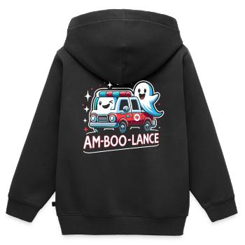 Am-Boo-Lance Krankenwagenfahrer Rettungssanitäter EMS Hallo - Kinder Premium Organic Zip Hoodie - Schwarz - Hinten - AI Model Kid Male (0cm)