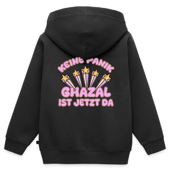 Frauenname Ghazal - Kinder Premium Organic Zip Hoodie - Schwarz - Hinten - AI Model Kid Male (0cm)