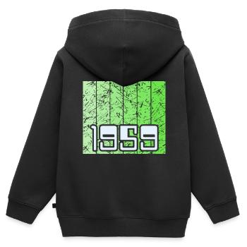 Vert 1959 - Sweat Premium à capuche zippé enfant bio - noir - Dos - AI Model Kid Male (0cm)
