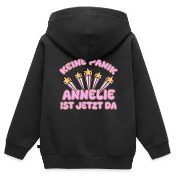 Frauenname Annelie - Kinder Premium Organic Zip Hoodie - Schwarz - Hinten - AI Model Kid Male (0cm)