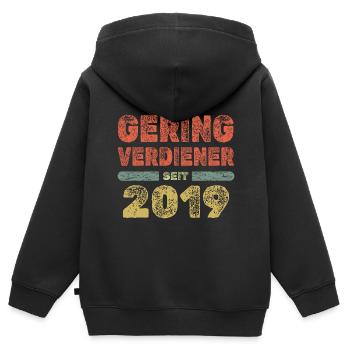 Décision 2019 - Sweat Premium à capuche zippé enfant bio - noir - Dos - AI Model Kid Male (0cm)