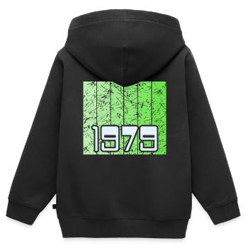 Vert 1979 - Sweat Premium à capuche zippé enfant bio - noir - Dos - AI Model Kid Male (0cm)