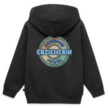 Erzieherin - Kinder Premium Organic Zip Hoodie - Schwarz - Hinten - AI Model Kid Male (0cm)