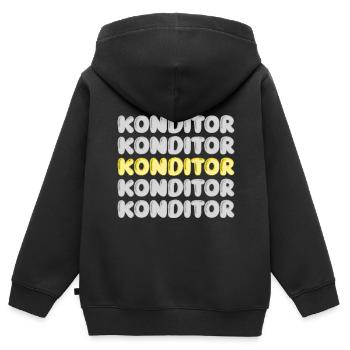 Konditor - Kinder Premium Organic Zip Hoodie - Schwarz - Hinten - AI Model Kid Male (0cm)