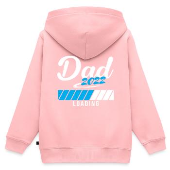 Papa 2022 Loading Père - Sweat Premium à capuche zippé enfant bio - rose - Dos - AI Model Kid Female (0cm)