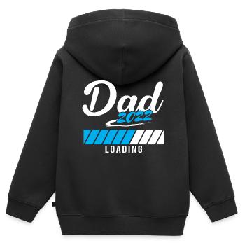 Dad 2022 Loading Werdender Vater - Kinder Premium Organic Zip Hoodie - Schwarz - Hinten - AI Model Kid Male (0cm)