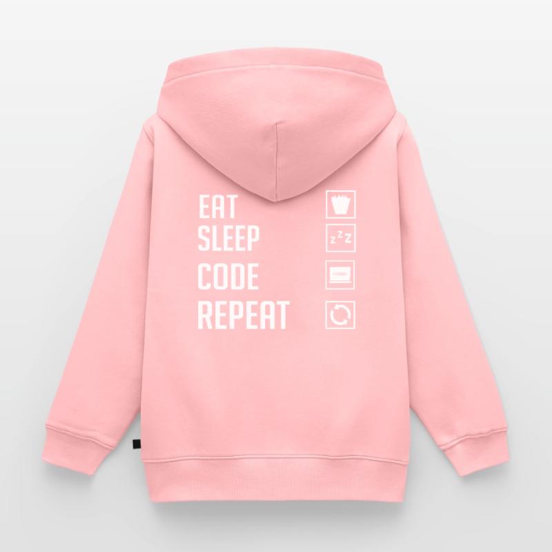 Programmeur Programmation Ordinateur Développeur Pc Sweat Premium à capuche zippé enfant bio