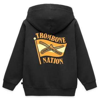 Trombone - Sweat Premium à capuche zippé enfant bio - noir - Dos - AI Model Kid Male (0cm)