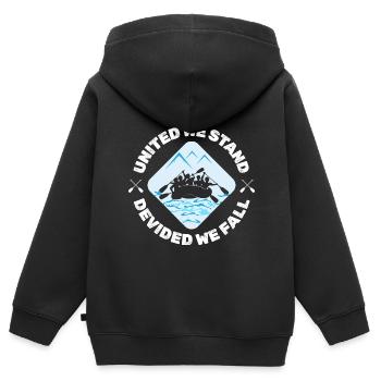 Rafting Canoë Kayak d’eau vive - Sweat Premium à capuche zippé enfant bio - noir - Dos - AI Model Kid Male (0cm)