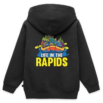 Rafting Wildwasser Kanu Kajak - Kinder Premium Organic Zip Hoodie - Schwarz - Hinten - AI Model Kid Male (0cm)
