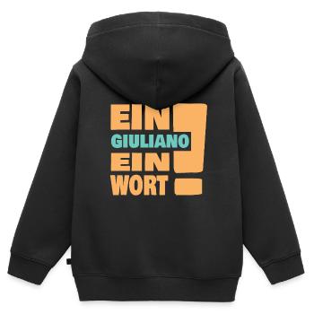 Ein giuliano ein Wort - Kinder Premium Organic Zip Hoodie - Schwarz - Hinten - AI Model Kid Male (0cm)
