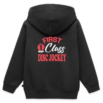Erstklassiger Disc Jockey - Kinder Premium Organic Zip Hoodie - Schwarz - Hinten - AI Model Kid Male (0cm)