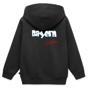 Bayern Oida - Kinder Premium Organic Zip Hoodie - Schwarz - Hinten - AI Model Kid Male (0cm)