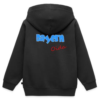 Bayern Oida - Kinder Premium Organic Zip Hoodie - Schwarz - Hinten - AI Model Kid Male (0cm)