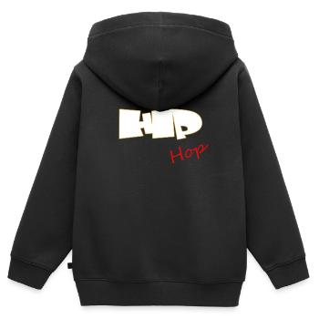 Hip Hop Rap hip hop - Kinder Premium Organic Zip Hoodie - Schwarz - Hinten - AI Model Kid Male (0cm)