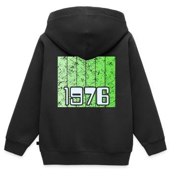 Vert 1976 - Sweat Premium à capuche zippé enfant bio - noir - Dos - AI Model Kid Male (0cm)