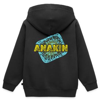 Warp Enterprise Sternenstaub Anakin - Kinder Premium Organic Zip Hoodie - Schwarz - Hinten - AI Model Kid Male (0cm)
