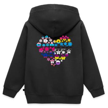 Trans Pansexual Lgbt Lesbisch Bisexual - Kinder Premium Organic Zip Hoodie - Schwarz - Hinten - AI Model Kid Male (0cm)