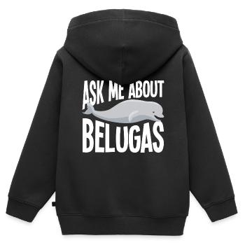 Béluga Béluga Baleine Observation des baleines Dauphin Dauphin - Sweat Premium à capuche zippé enfant bio - noir - Dos - AI Model Kid Male (0cm)