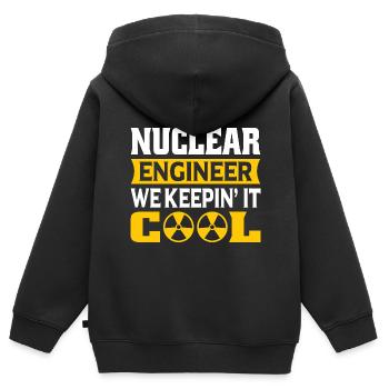 Ingénieur nucléaire Technologie nucléaire Énergie nucléaire - Sweat Premium à capuche zippé enfant bio - noir - Dos - AI Model Kid Male (0cm)