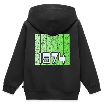 Vert 1974 - Sweat Premium à capuche zippé enfant bio - noir - Dos - AI Model Kid Male (0cm)