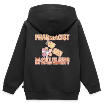 Nous ne pouvons pas réparer stupide mais nous pouvons le médicamenter 2 - Sweat Premium à capuche zippé enfant bio - noir - Dos - AI Model Kid Male (0cm)