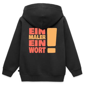Eine maler ein Wort - Kinder Premium Organic Zip Hoodie - Schwarz - Hinten - AI Model Kid Male (0cm)