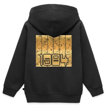Heimat 1984 - Kinder Premium Organic Zip Hoodie - Schwarz - Hinten - AI Model Kid Male (0cm)