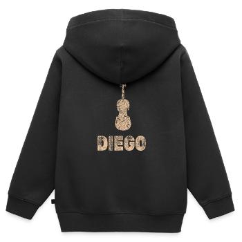 Diego: alto - Sweat Premium à capuche zippé enfant bio - noir - Dos - AI Model Kid Male (0cm)