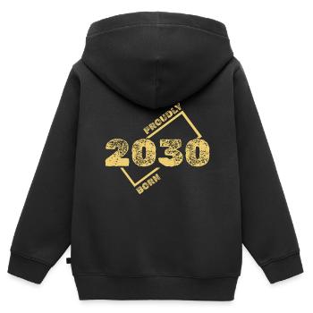 2030 2030 - Kids Premium Organic Zip-up Hoodie - black - Back - AI Model Kid Male (0cm)
