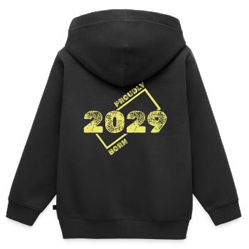 Idée cadeau 2029 - Sweat Premium à capuche zippé enfant bio - noir - Dos - AI Model Kid Male (0cm)