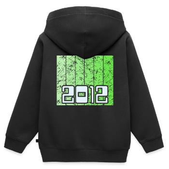 Vert 2012 - Sweat Premium à capuche zippé enfant bio - noir - Dos - AI Model Kid Male (0cm)