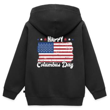 Christopher Columbus - Kinder Premium Organic Zip Hoodie - Schwarz - Hinten - AI Model Kid Male (0cm)