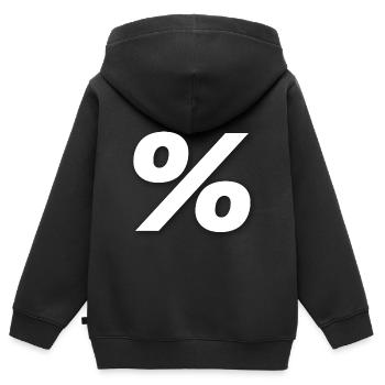 % Pourcentage - Sweat Premium à capuche zippé enfant bio - noir - Dos - AI Model Kid Male (0cm)