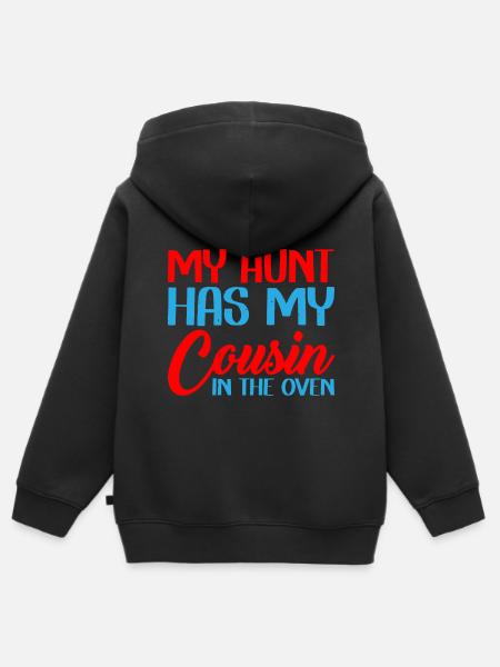 My Aunt Has My Cousin In The Oven 3 - Premium børne zip-hættetrøje økologisk - sort