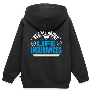 Vendeur d’assurance Agent d’assurance - Sweat Premium à capuche zippé enfant bio - noir - Dos - AI Model Kid Male (0cm)