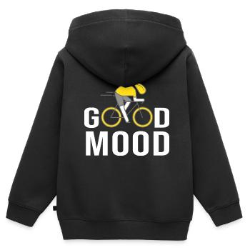 Fahrrad Fahrrad gute Laune - Kinder Premium Organic Zip Hoodie - Schwarz - Hinten - AI Model Kid Male (0cm)