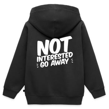 Pas intéressé Go Away 4 - Sweat Premium à capuche zippé enfant bio - noir - Dos - AI Model Kid Male (0cm)