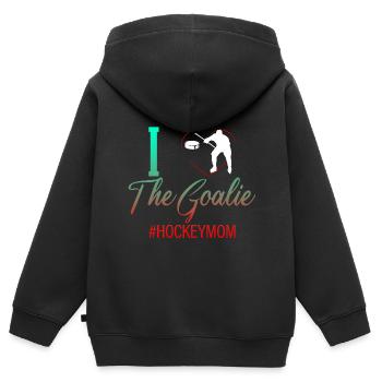 I Love The Goalie #hockeymom 4 - Kinder Premium Organic Zip Hoodie - Schwarz - Hinten - AI Model Kid Male (0cm)