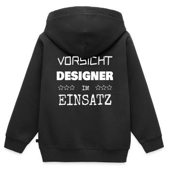 Designer als Berufung - Kinder Premium Organic Zip Hoodie - Schwarz - Hinten - AI Model Kid Male (0cm)