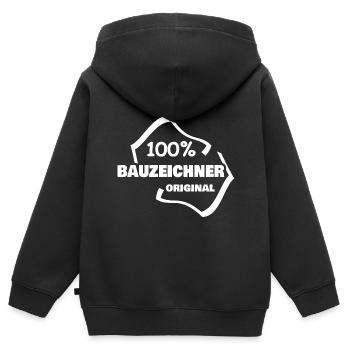 Dessinateur - Sweat Premium à capuche zippé enfant bio - noir - Dos - AI Model Kid Male (0cm)
