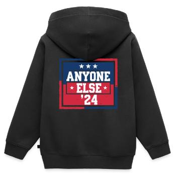 Élection Anyone Else 2024 - Sweat Premium à capuche zippé enfant bio - noir - Dos - AI Model Kid Male (0cm)