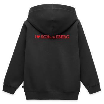 J'aime Schöneberg - Sweat Premium à capuche zippé enfant bio - noir - Dos - AI Model Kid Male (0cm)