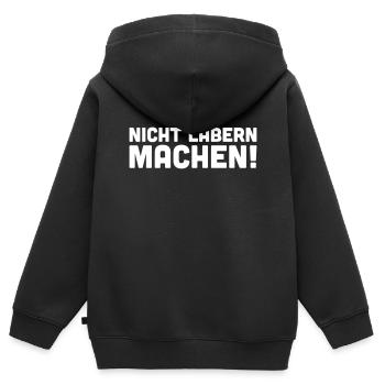 Nicht labern Machen - Kinder Premium Organic Zip Hoodie - Schwarz - Hinten - AI Model Kid Male (0cm)