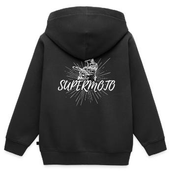 Supermoto / Supermotard / Supermoto Wheelie - Kinder Premium Organic Zip Hoodie - Schwarz - Hinten - AI Model Kid Male (0cm)