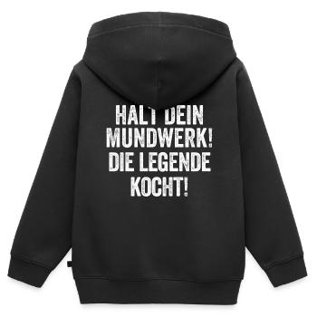 Hobbykoch Geschenk Spruch lustig - Kinder Premium Organic Zip Hoodie - Schwarz - Hinten - AI Model Kid Male (0cm)