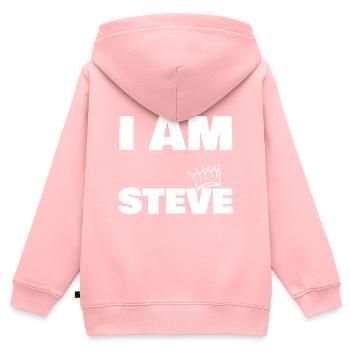 König Steve Name - Kinder Premium Organic Zip Hoodie - Rosa - Hinten - AI Model Kid Female (0cm)