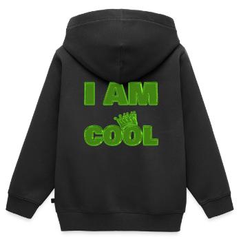 Cool - Kinder Premium Organic Zip Hoodie - Schwarz - Hinten - AI Model Kid Male (0cm)